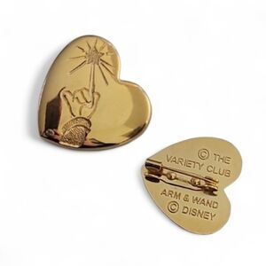 Gold Heart Pin with Engraving Disney